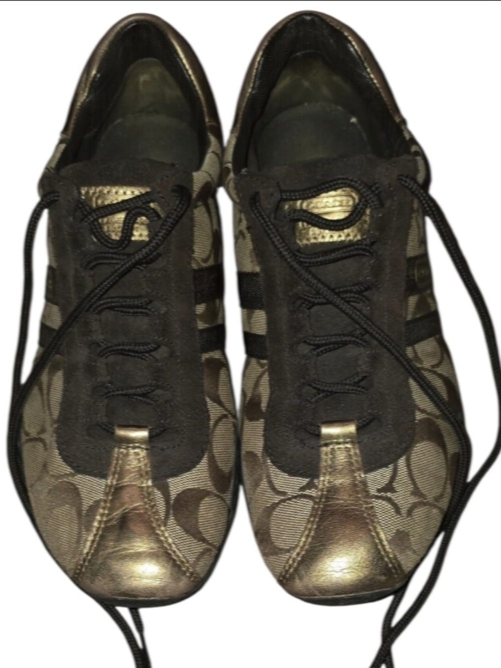 Vintage Coach "Kate" Signature Jacquard Monogram Sneakers - Size 9